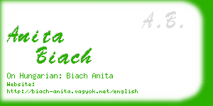 anita biach business card